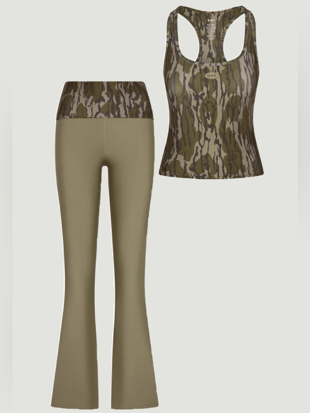 RAY mossy oak camo foldover leggings and tank